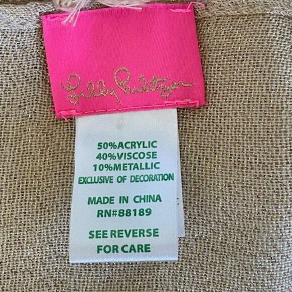LILLY PULITZER Lana Almond Fringe Scarf Wrap - Picture 3 of 16